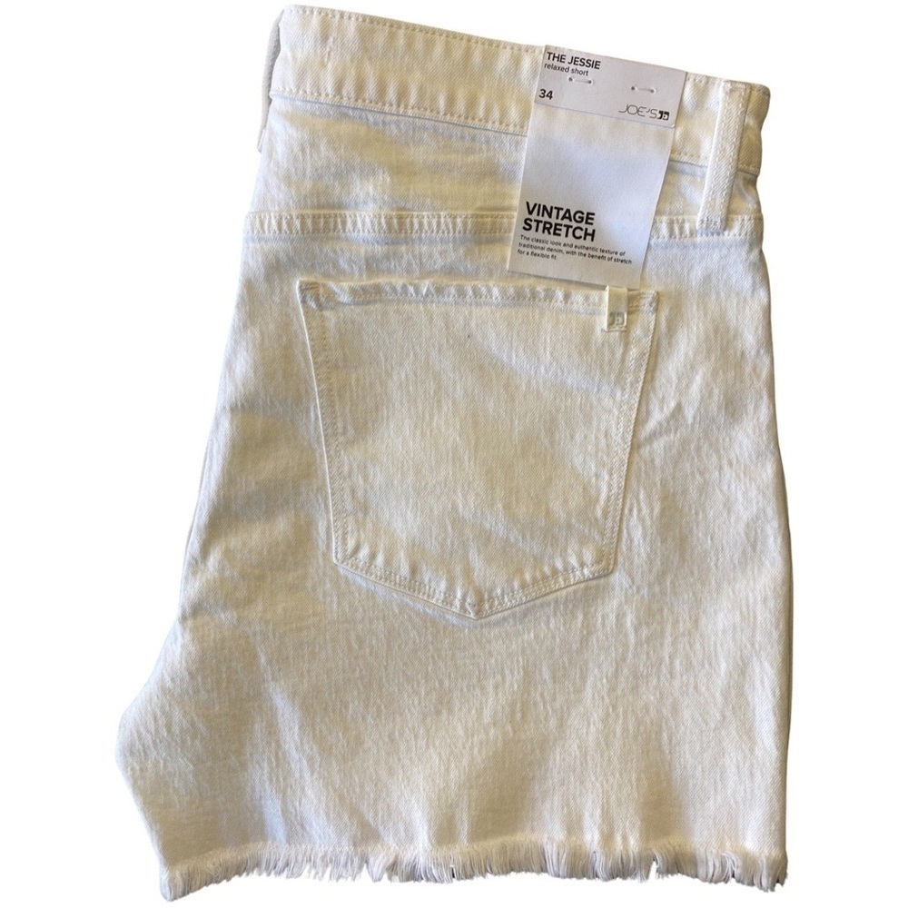 Joe’s Jeans Relaxed White Short The Jessie Vintage Stretch Frayed Size 34 NWT - Picture 8 of 11